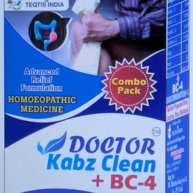 Teqtis India Doctor Kabz Clean + BC 4 Tablet (Constipation Medicine) (30 ml Drops+ 100 Tablet)