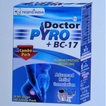 Teqtis India Doctor Pyro + BC 17 (Piles Fissure Treatment) (30 ml Drops+ 100 Tablet) 
