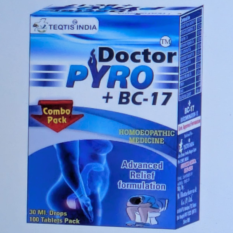 Teqtis India Doctor Pyro + BC 17 (Piles Fissure Treatment) (30 ml Drops+ 100 Tablet) 