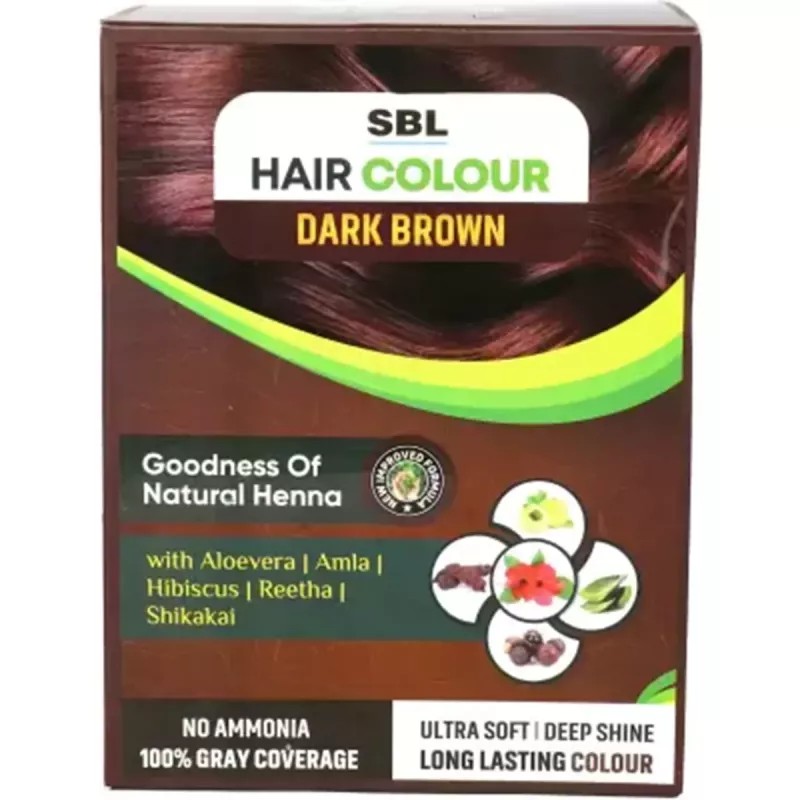 SBL Hair Color Dark Brown (12 Sachet Each 16g) (1Box)