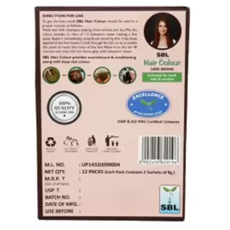 SBL Hair Color Dark Brown (12 Sachet Each 16g) (1Box)