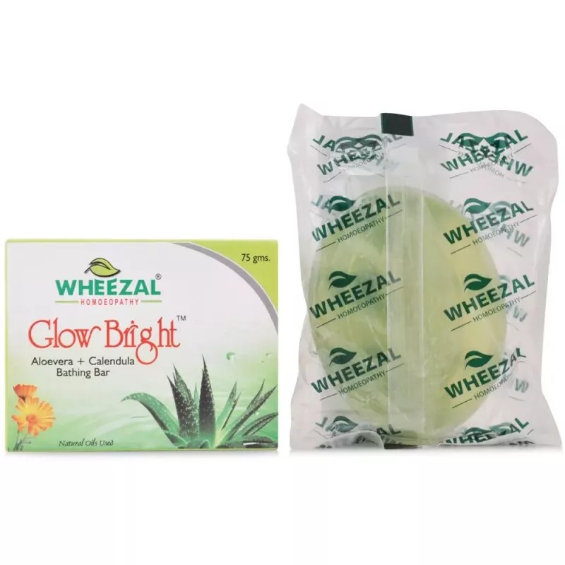Wheezal Glow Bright Aloevera+ Calendula Bathing Bar (75g)