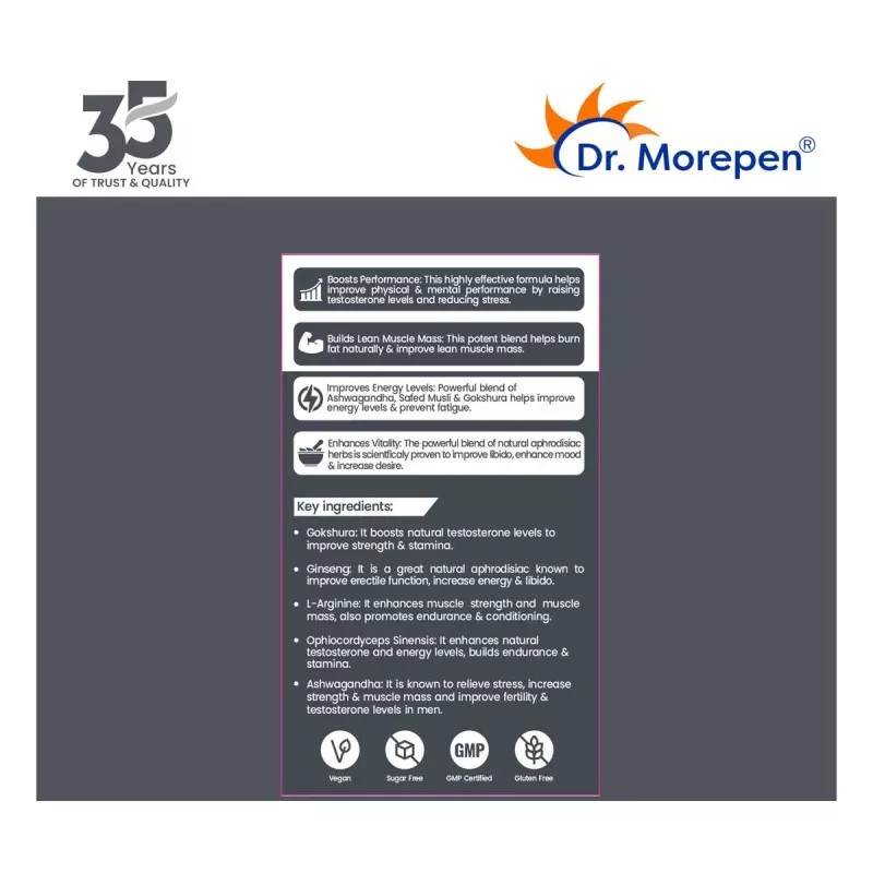 Dr Morepen Testo Boost Tablets For Men (60tab)