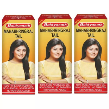 Baidyanath Ayurved Mahabhringraj Ayurvedic Hair Oil (100ml, Pack of 3)