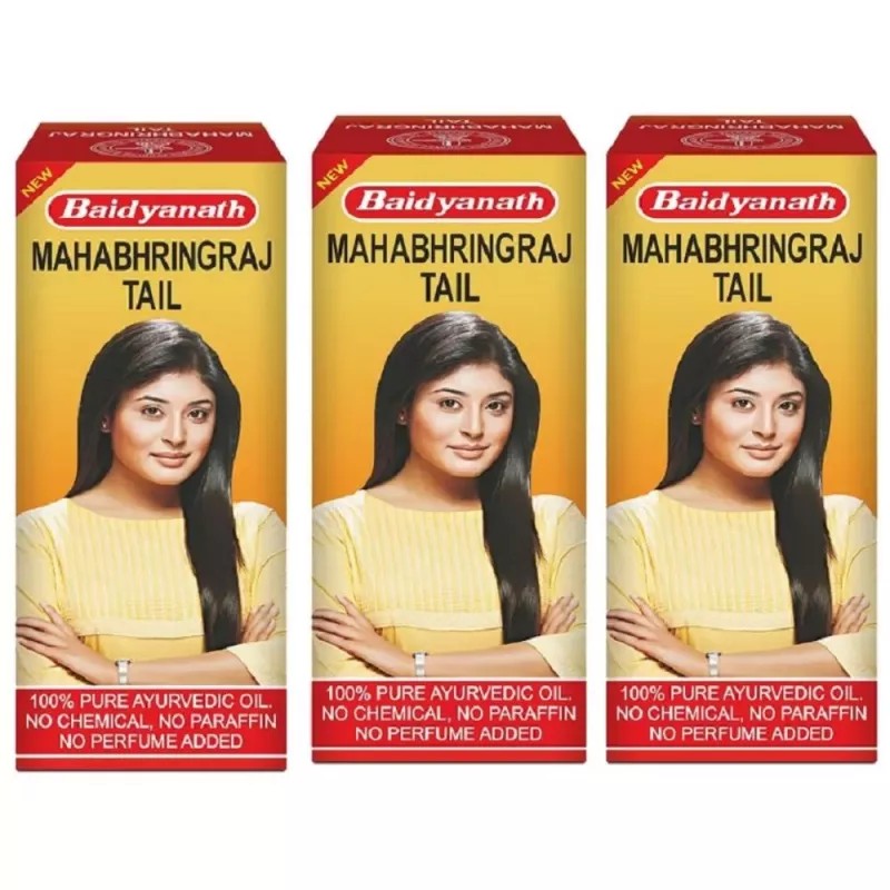 Baidyanath Ayurved Mahabhringraj Ayurvedic Hair Oil (100ml, Pack of 3)
