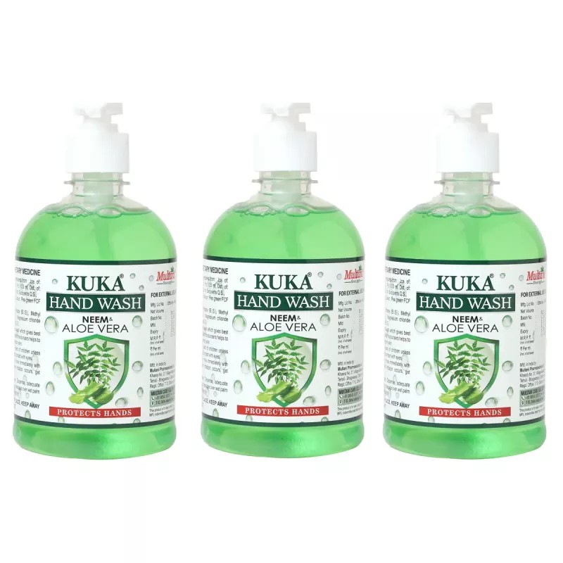 Multani Kuka Neem & Aloevera Hand Wash (500ml, Pack of 3)
