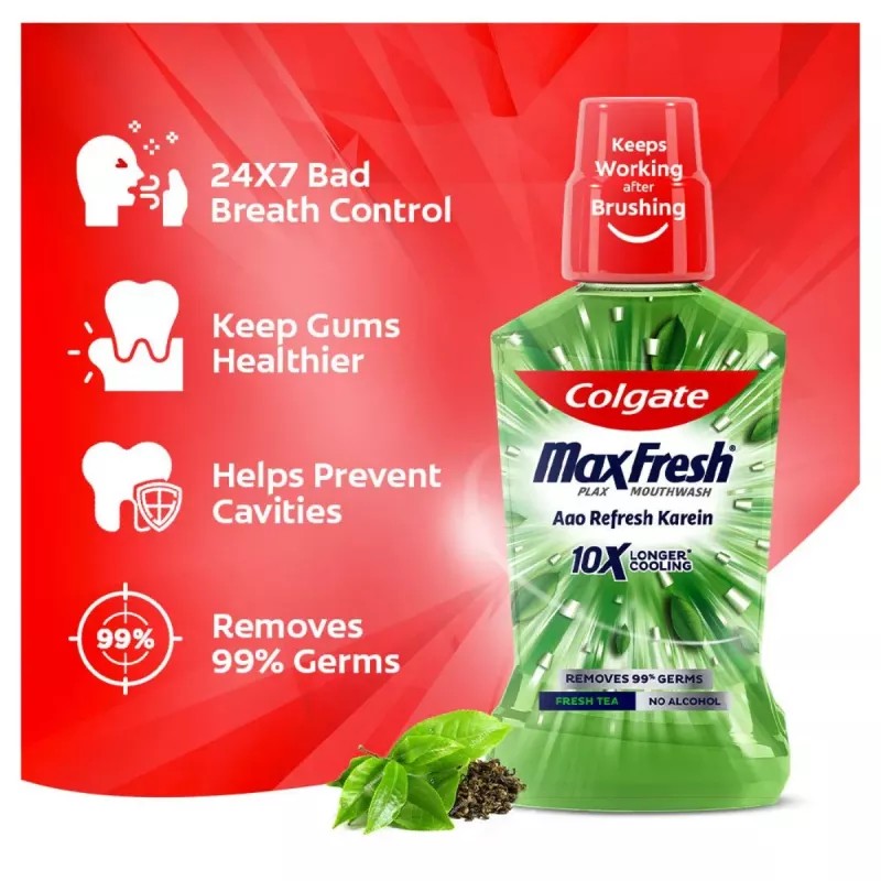 Colgate Maxfresh Plax Mouth Wash Fresh Tea (250ml)