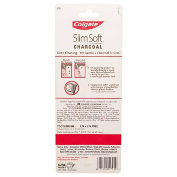 Colgate Slim Soft Charcoal Toothbrush (Buy 2 Get 2 Free) (4pcs)