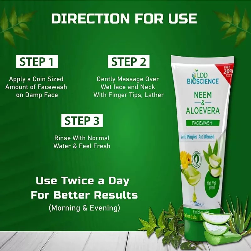 LDD Bioscience Neem Aloe Vera Face Wash (60ml)