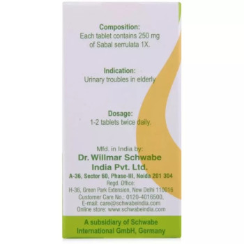 Willmar Schwabe India Sabal Serrulata 1X Tablets (20g)