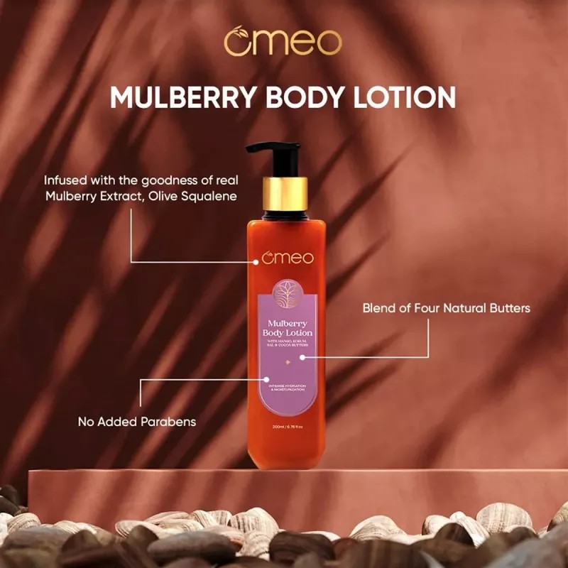 Omeo Mulberry Body Lotion (200ml, Pack of 2)