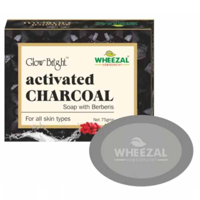Wheezal Glow Bright Activated Charcoal Soap With Berberis (75g)