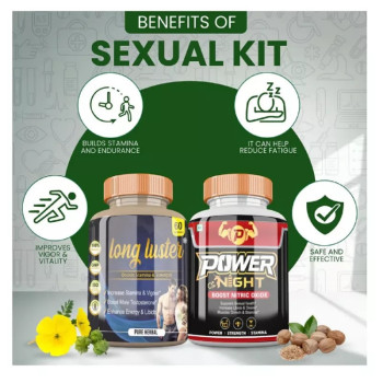 Divya Shree Long Luster + Power Of Night Capsules (Each 60Cap) (1Pack)