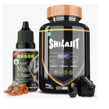 Divya Shree Musli X-Power Oil + Shilajit Capsules (Oil 30ml + 60Cap) (1Pack)