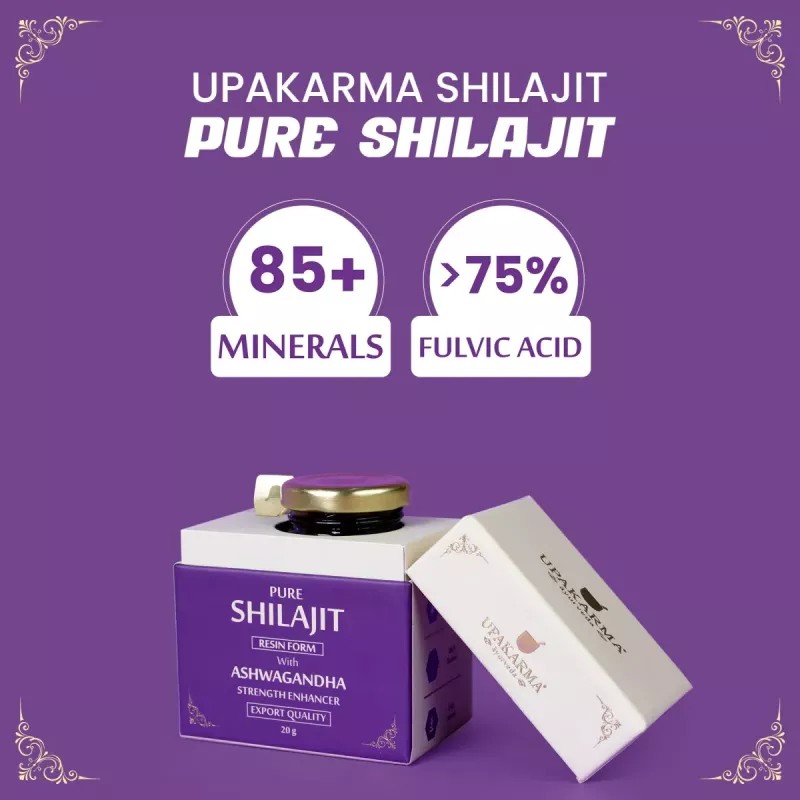 Upakarma Ayurveda Pure Shilajeet with Ashwagandha (20g)