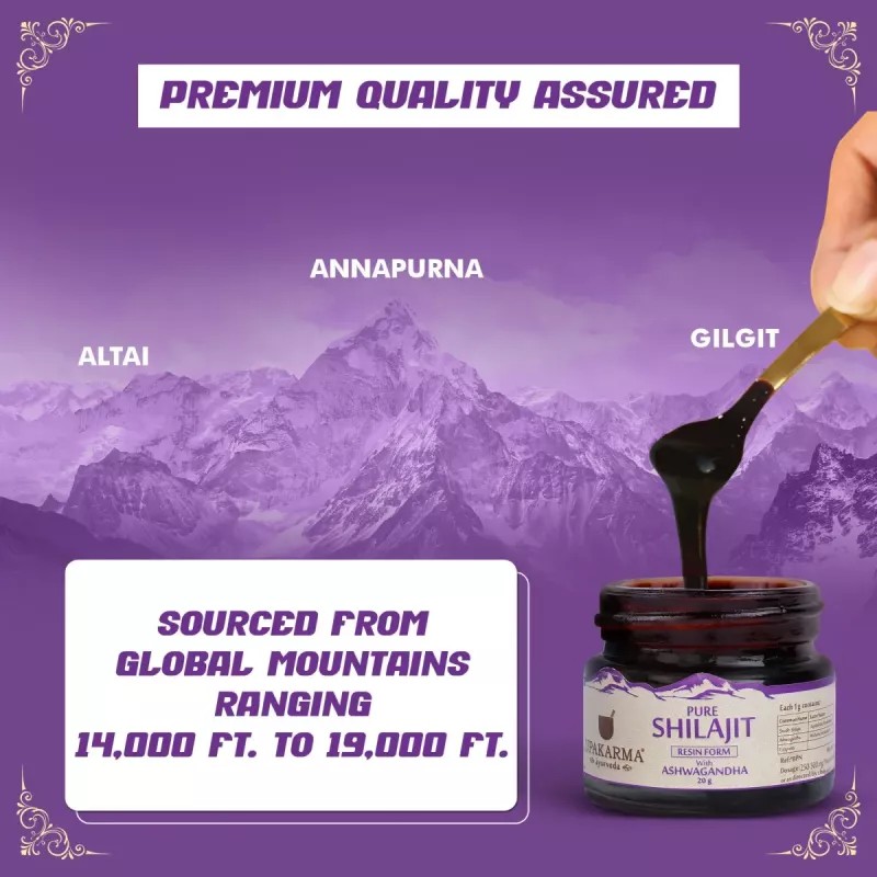 Upakarma Ayurveda Pure Shilajeet with Ashwagandha (20g)