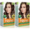 Nisha Creme Hair Color 3.0 Dark Brown (Developer 60ml + Colorant Tube 60gm + Conditioner 6ml + Glove) (1Pack, Pack of 2)