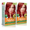 Nisha Creme Hair Color Flame Red (Developer 60ml + Colorant Tube 90gm + Conditioner 6ml + Glove) (1Pack, Pack of 2)