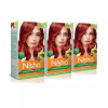 Nisha Creme Hair Color Flame Red (Developer 60ml + Colorant Tube 90gm + Conditioner 6ml + Glove) (1Pack, Pack of 3)