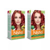 Nisha Creme Hair Color Cherry Red (Developer 60ml + Colorant Tube 60gm + Conditioner 6ml + Glove) (1Pack, Pack of 2)
