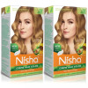 Nisha Creme Hair Color 7.3 Honey Blonde (Developer 60ml + Colorant Tube 60gm + Conditioner 6ml + Glove) (1Pack, Pack of 2)