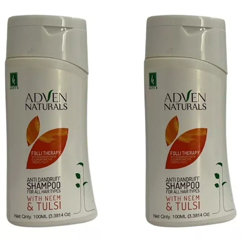 Adven Folli Therapy Anti Dandruff Shampoo with Neem & Tulsi (100ml, Pack of 2)