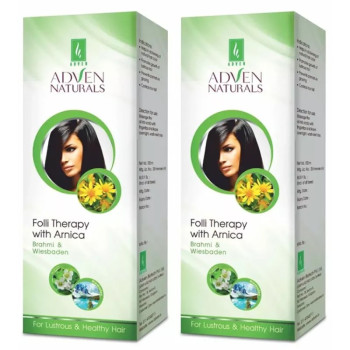 Adven Folli Therapy with Arnica, Brahmi & Wiesbaden Hair Oil (100ml, Pack of 2)