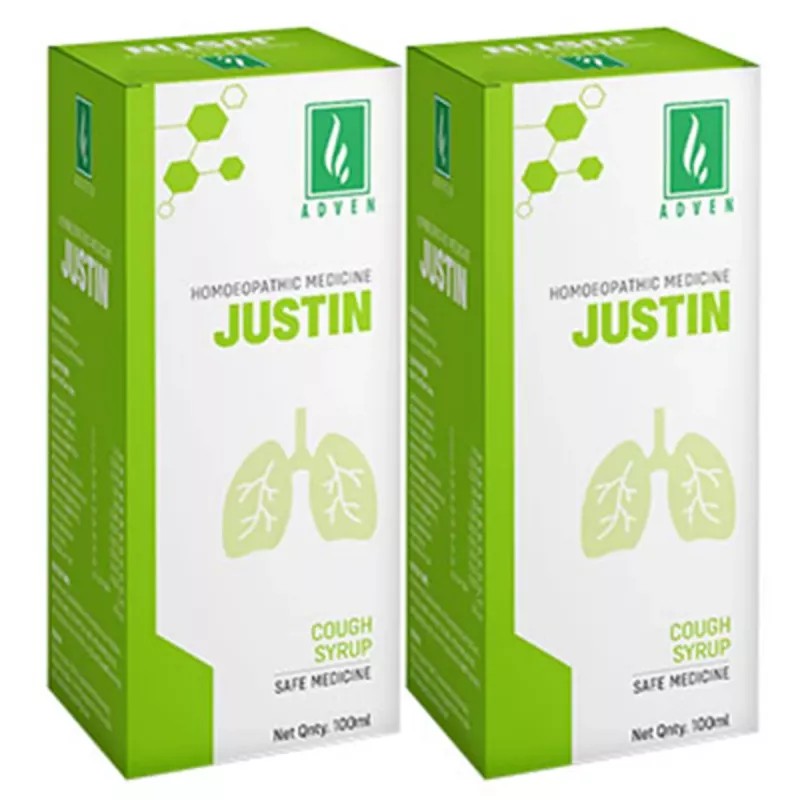Adven Justin Cough Syrup (100ml, Pack of 2)