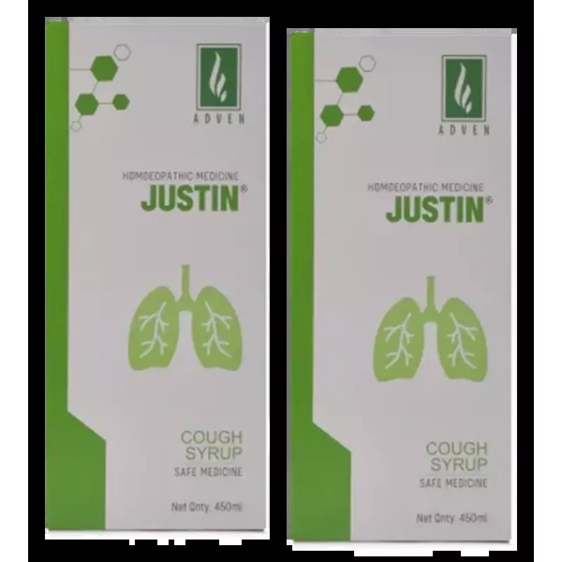 Adven Justin Cough Syrup (450ml, Pack of 2)