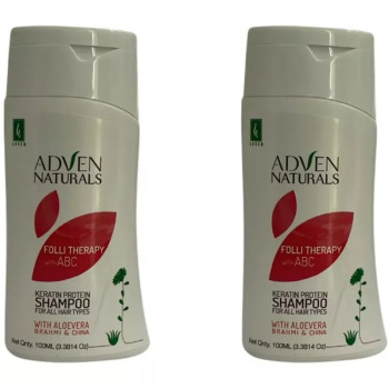 Adven Keratin Shampoo with Aloe Vera, Brahmi and China (100ml, Pack of 2)
