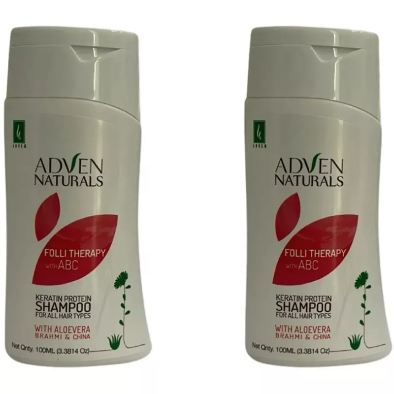 Adven Keratin Shampoo with Aloe Vera, Brahmi and China (100ml, Pack of 2)