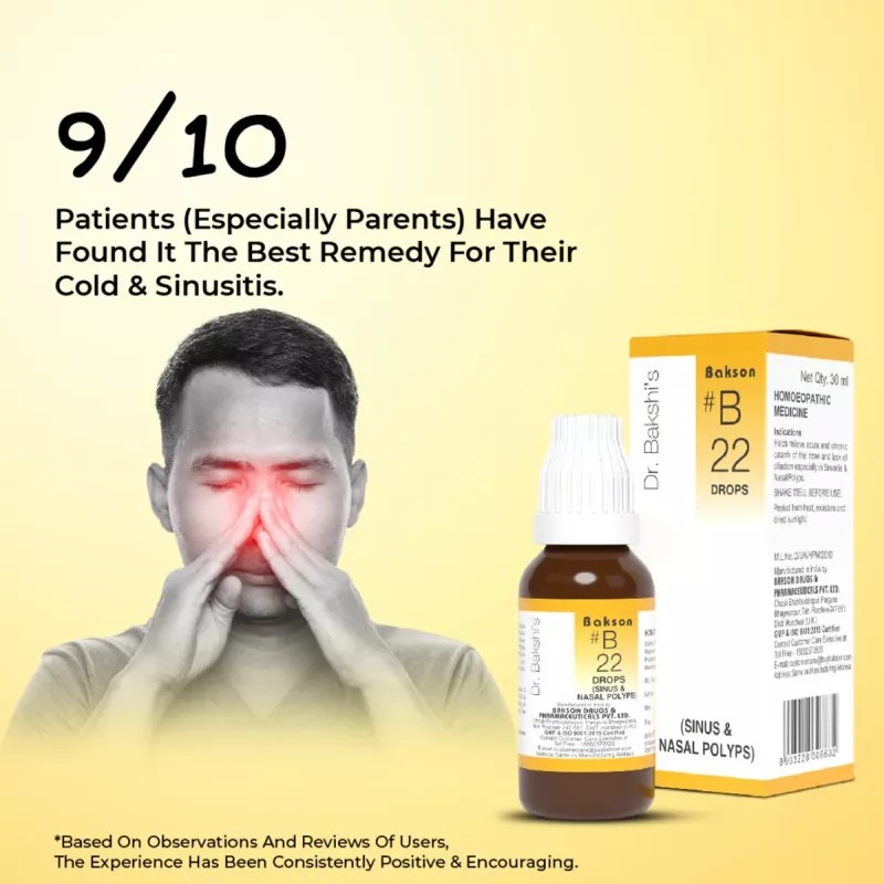 Bakson B22 Sinus Drops (30ml, Pack of 2)