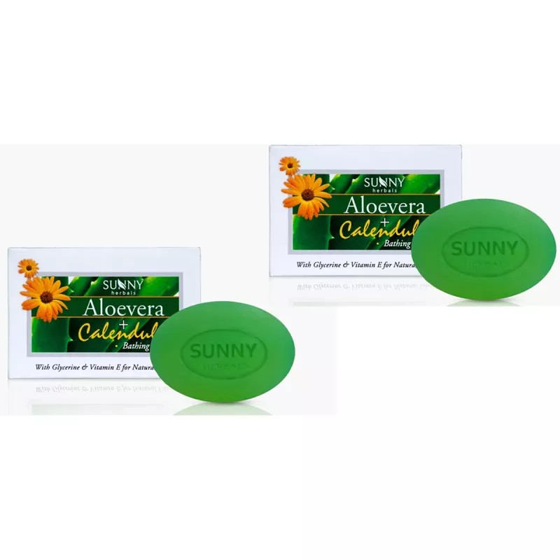 Bakson Sunny Aloevera Calendula Soap (75g, Pack of 2)