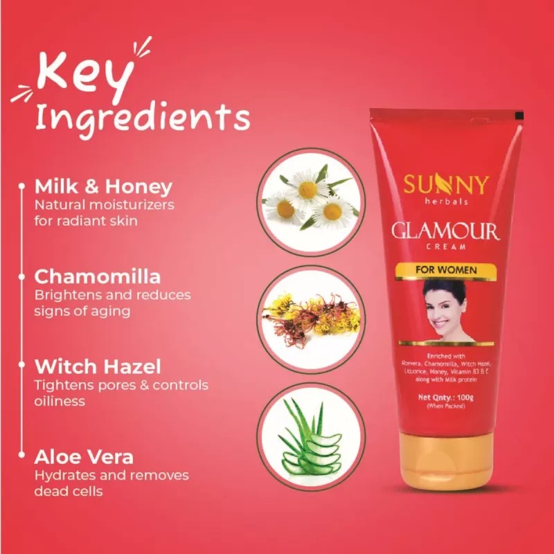 Bakson Sunny Herbals Glamour Cream (For Women) (100g, Pack of 2)