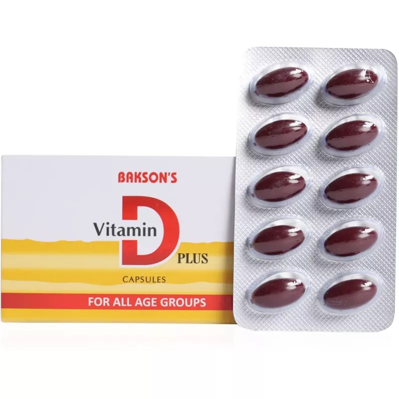 Bakson Vitamin D Plus Capsules (50cap, Pack of 2)