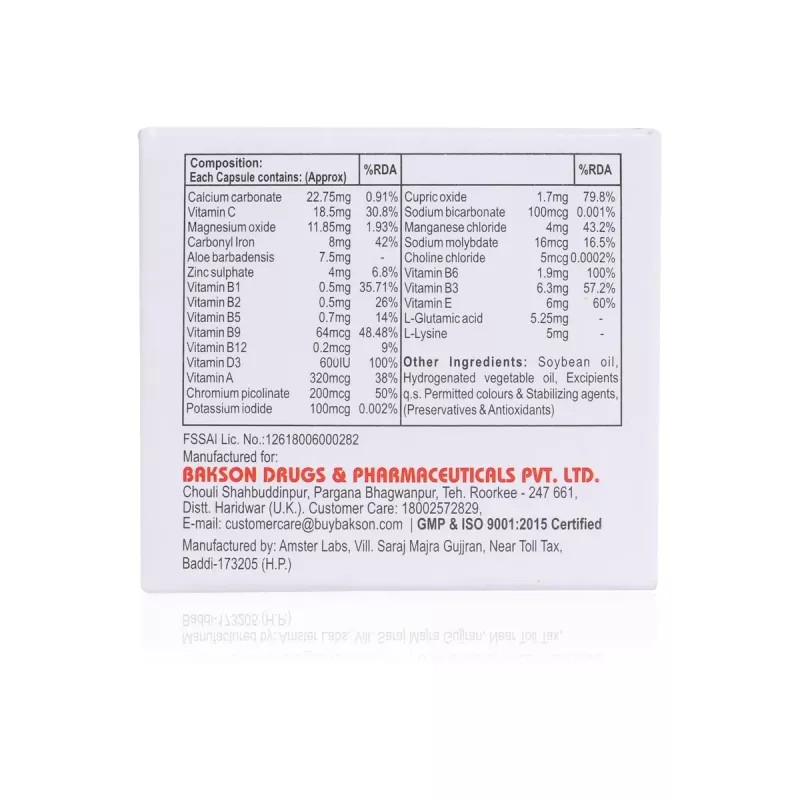 Bakson Vitamin D Plus Capsules (50cap, Pack of 2)