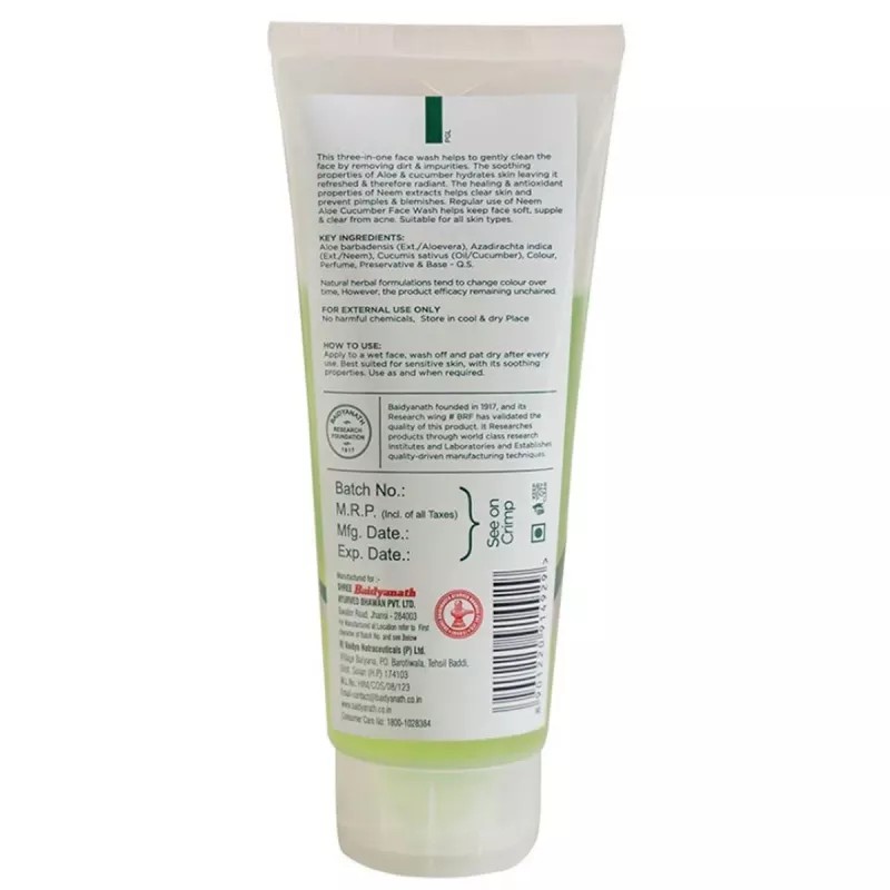 Baidyanath Aloe, Neem And Cucumber Face Wash (100ml, Pack of 2)