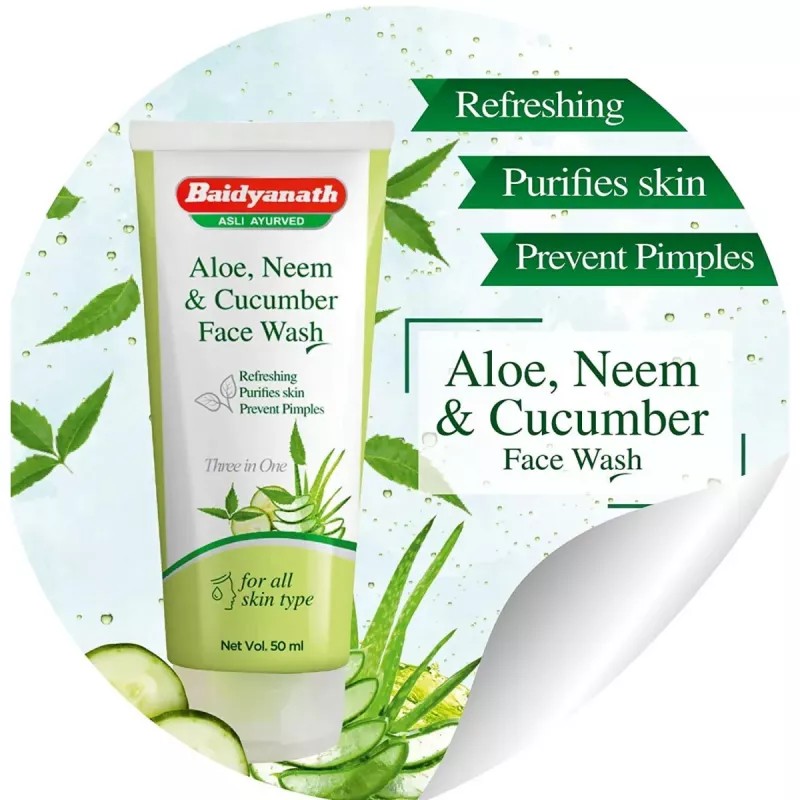 Baidyanath Aloe, Neem And Cucumber Face Wash (100ml, Pack of 2)