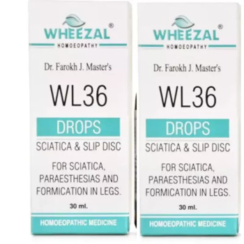 Wheezal WL-36 Sciatica And Slip Disc Drops (30ml, Pack of 2)