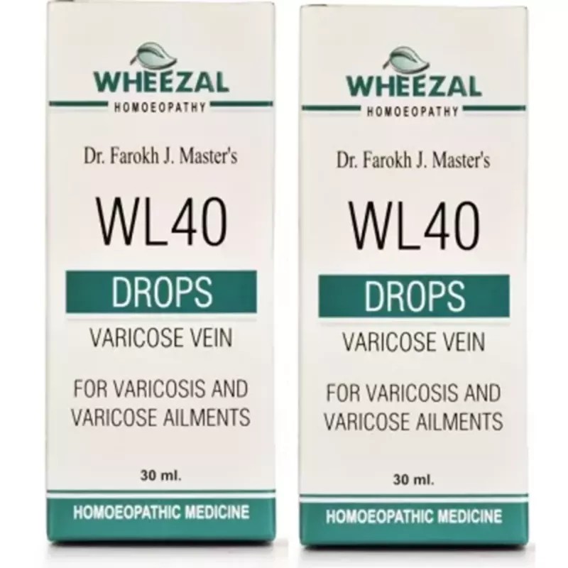 Wheezal WL-40 Varicose Veins Drops (30ml, Pack of 2)
