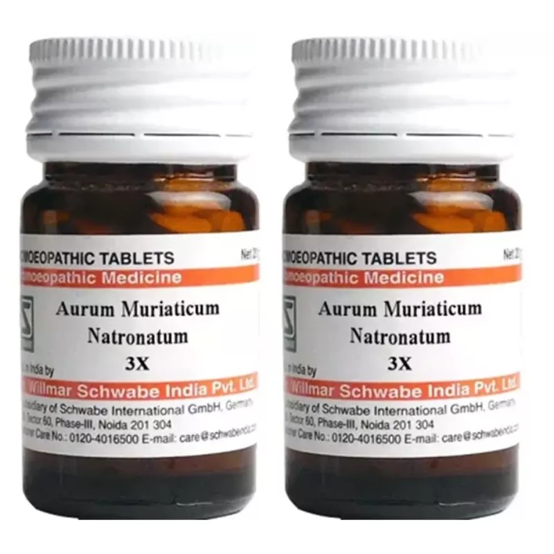 Willmar Schwabe India Aurum Muriaticum Natronatum 3X (20g, Pack of 2)