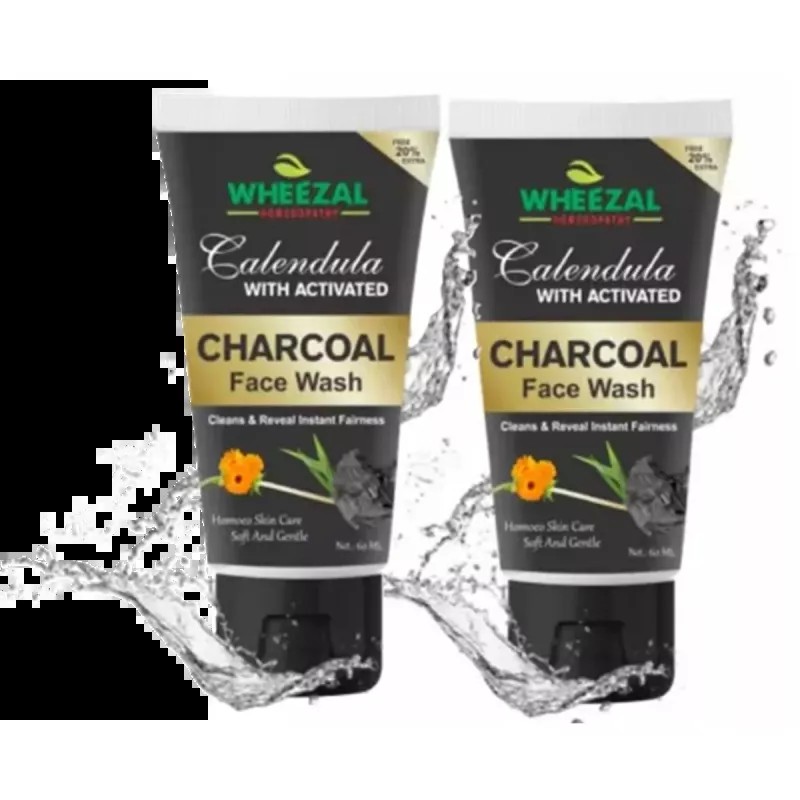 Wheezal Activated Charcoal Facewash (100ml, Pack of 2)
