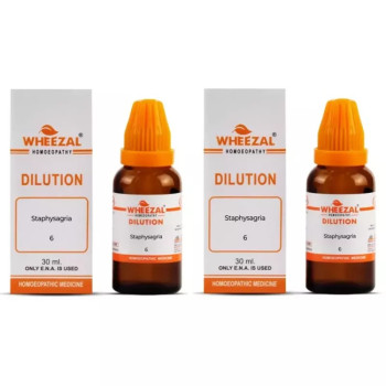 Wheezal Staphysagria 6 CH (30ml, Pack of 2)