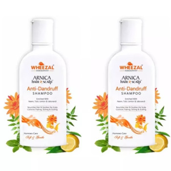 Wheezal Arnica Hair N Scalp Anti-Dandruff Shampoo (200ml, Pack of 2)