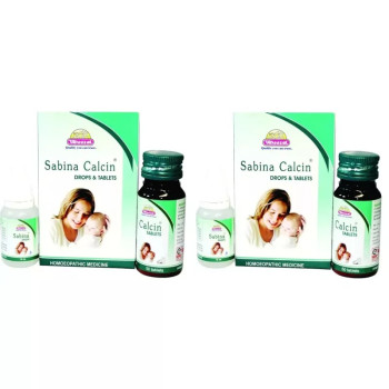 Wheezal Sabina Calcin Twin Pack (15ml + 50tab) (1Box, Pack of 2)