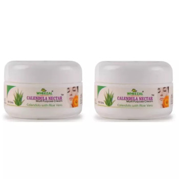 Wheezal Glow Bright Calendula Nectar Cream with Aloe Vera (100g, Pack of 2)