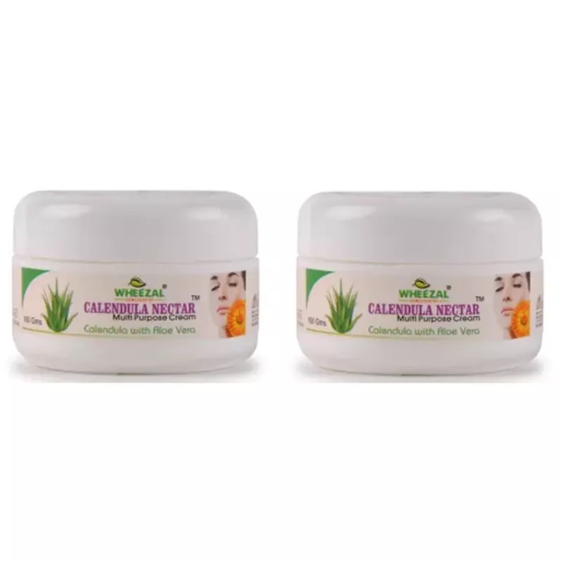 Wheezal Glow Bright Calendula Nectar Cream with Aloe Vera (100g, Pack of 2)