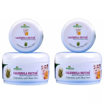 Wheezal Glow Bright Calendula Nectar Cream with Aloe Vera (200g, Pack of 2)