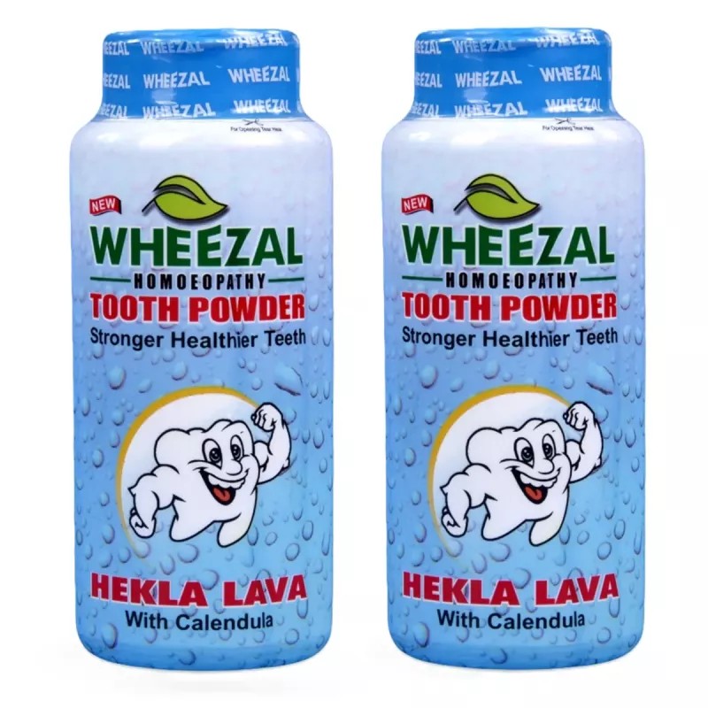 Wheezal Hekla Lava Tooth Powder (50g, Pack of 2)