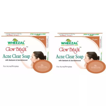 Wheezal Glow Bright Acne Clear Soap (75g, Pack of 2)